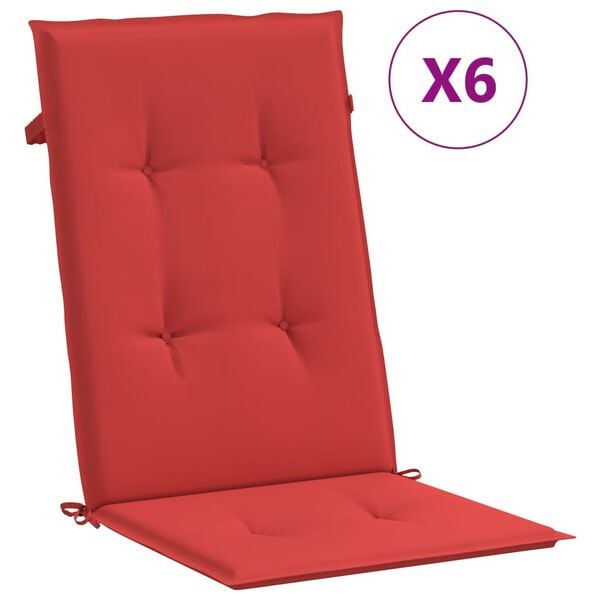 vidaXL Reclining Garden Chairs with Cushions 6 pcs Solid Wood Teak