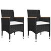 vidaXL 5 Piece Garden Dining Set Black
