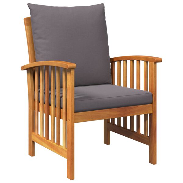 vidaXL 3 Piece Garden Lounge Set with Cushions Solid Acacia Wood