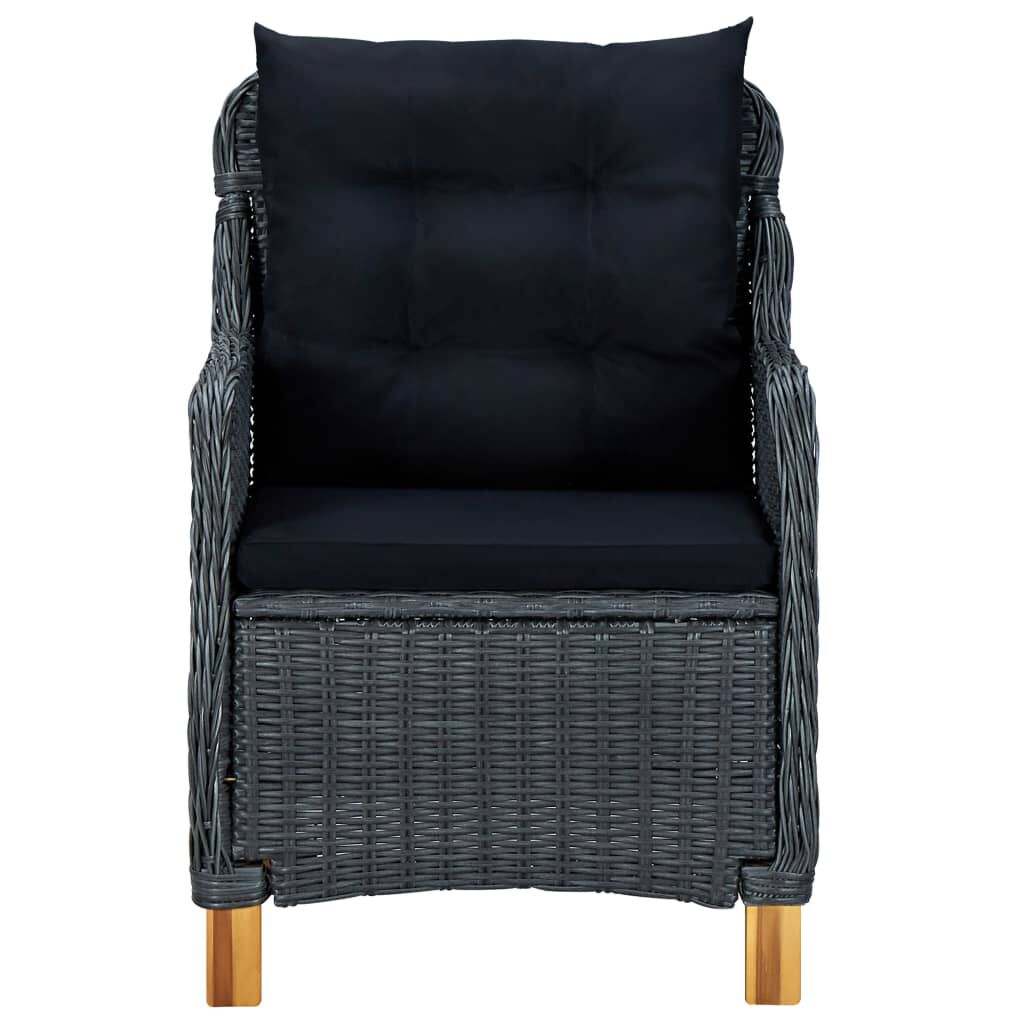 vidaXL 3 Piece Garden Dining Set Dark Grey