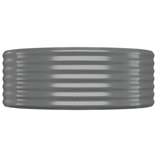 vidaXL Garden Raised Bed Powder-coated Steel 100x100x36 cm Grey