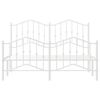 vidaXL Metal Bed Frame without Mattress with Footboard White 150x200cm