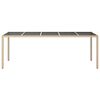 vidaXL Garden Table Beige 250x100x75 cm Tempered Glass and Poly Rattan