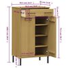 vidaXL Shoe Rack with Metal Legs Brown Solid Wood Pine OSLO