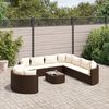 vidaXL 10 Piece Garden Sofa Set with Cushions Brown Poly Rattan