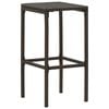 vidaXL 3 Piece Garden Bar Set with Cushions Poly Rattan Brown