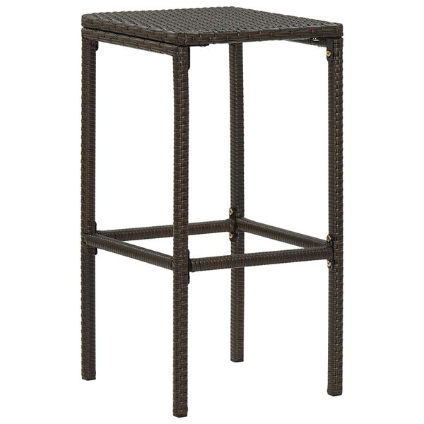 vidaXL 3 Piece Garden Bar Set with Cushions Poly Rattan Brown