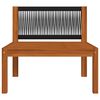 vidaXL 7 Piece Garden Lounge Set with Cushions Cream Wood Acacia&Rope