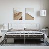 vidaXL Metal Bed Frame without Mattress with Footboard White 193x203cm