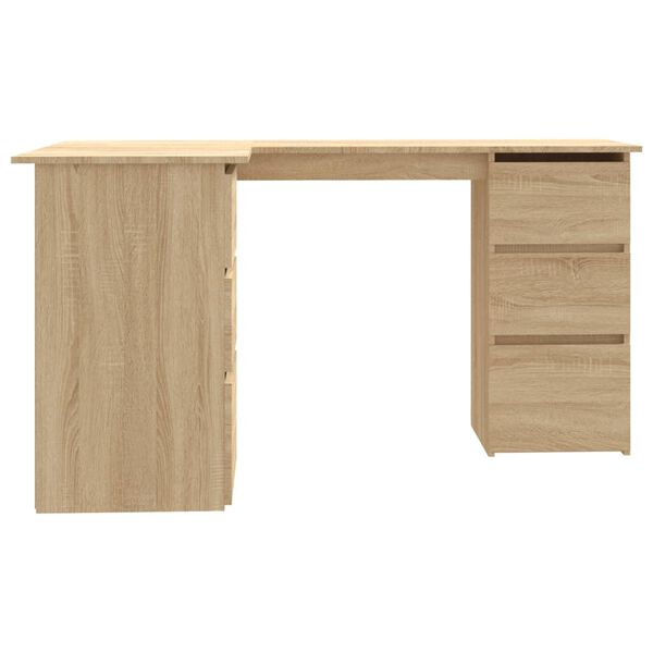 vidaXL Corner Desk Sonoma Oak 145x100x76 cm Engineered Wood
