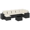 vidaXL 8 Piece Garden Sofa Set with Cushions Black Poly Rattan
