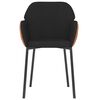 vidaXL Dining Chairs 2 pcs Black Fabric and Faux Leather
