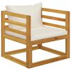 vidaXL 6 Piece Garden Lounge Set with Cushion Cream Solid Acacia Wood