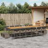 vidaXL 17 Piece Garden Dining Set with Cushions Grey Poly Rattan