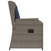 vidaXL Reclining Garden Chairs 2 pcs with Cushions Grey Poly Rattan
