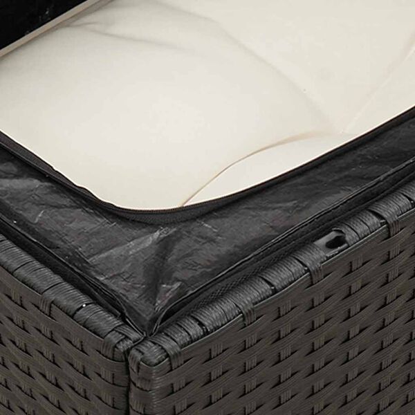 vidaXL 7 Piece Garden Sofa Set with Cushions Black Poly Rattan