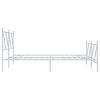 vidaXL Metal Bed Frame without Mattress with Footboard White 150x200cm