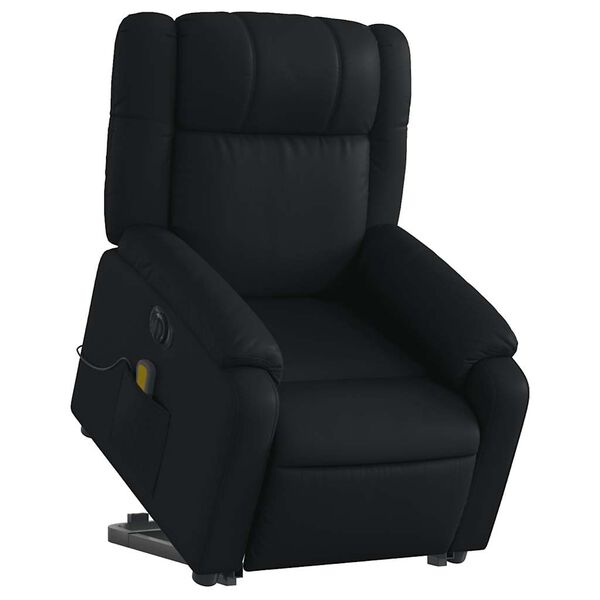vidaXL Electric Stand up Massage Recliner Chair Black Faux Leather