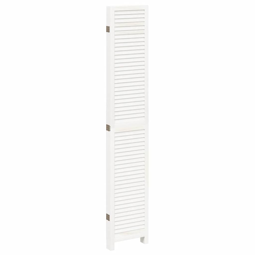 vidaXL Room Divider 5 Panels White Solid Wood Paulownia