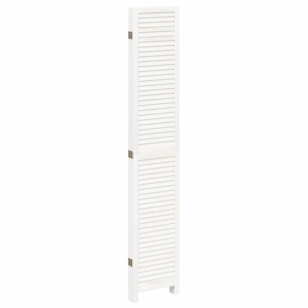 vidaXL Room Divider 5 Panels White Solid Wood Paulownia