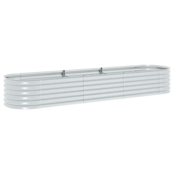 vidaXL Garden Raised Bed 320x80x44 cm Galvanised Steel Silver