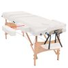 vidaXL 3-Zone Folding Massage Table and Stool Set 10 cm Thick White