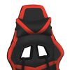 vidaXL Gaming Chair with Footrest Black and Red Faux Leather