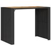 vidaXL Garden Bar Table with Acacia Wood Top Black 145x80x110 cm Poly Rattan