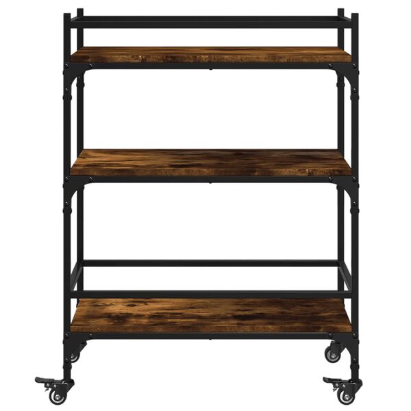 vidaXL Kitchen Trolley Smoked Oak 65x40x86.5 cm Engineered Wood