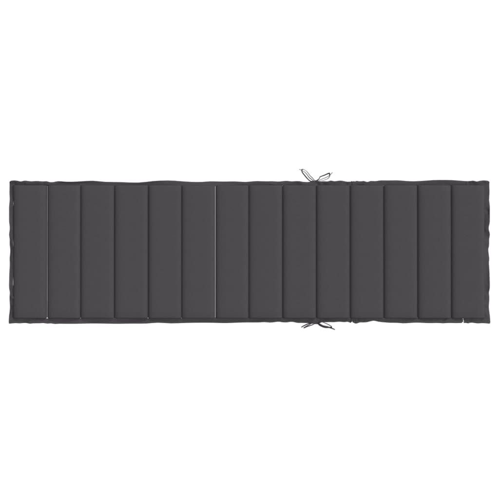 vidaXL Sun Lounger Cushion Melange Anthracite 200x60x4 cm Fabric