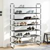 vidaXL Shoe Rack with 7 Shelves Metal and Plastic Black