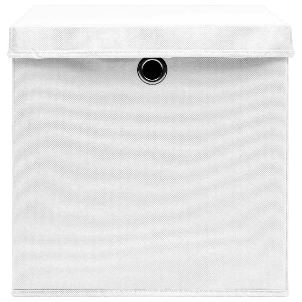 vidaXL Storage Boxes with Covers 4 pcs 28x28x28 cm White