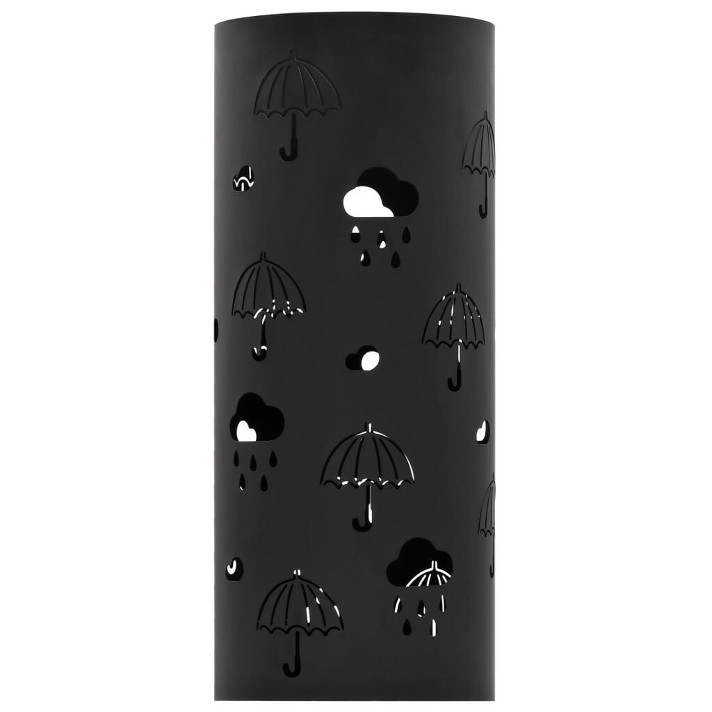 vidaXL Umbrella Stand Umbrellas Steel Black
