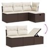 vidaXL 6 Piece Garden Sofa Set with Cushions Brown Poly Rattan