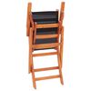vidaXL Folding Garden Chairs 2 pcs Black Solid Eucalyptus Wood and Textilene