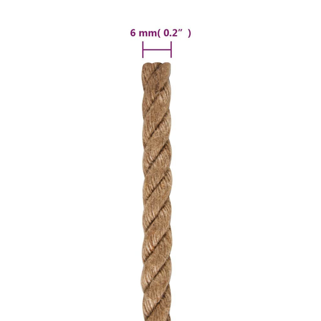 vidaXL Rope 100% Jute 6 mm 500 m