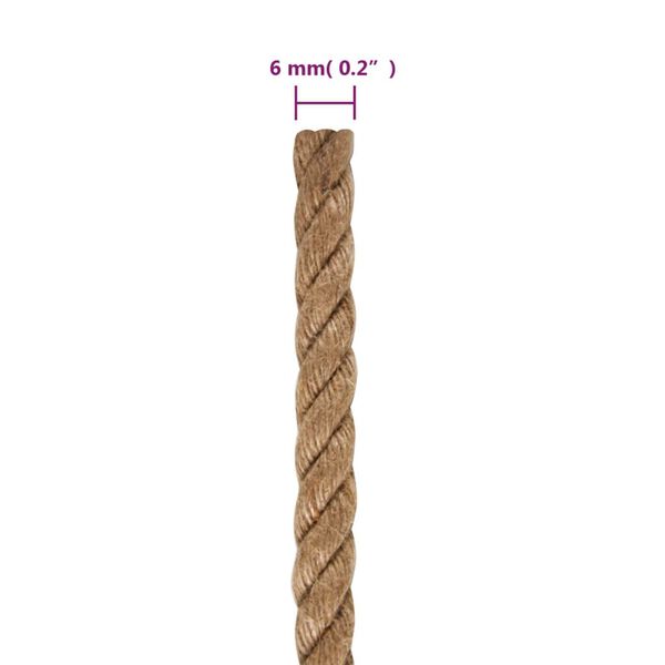 vidaXL Rope 100% Jute 6 mm 500 m