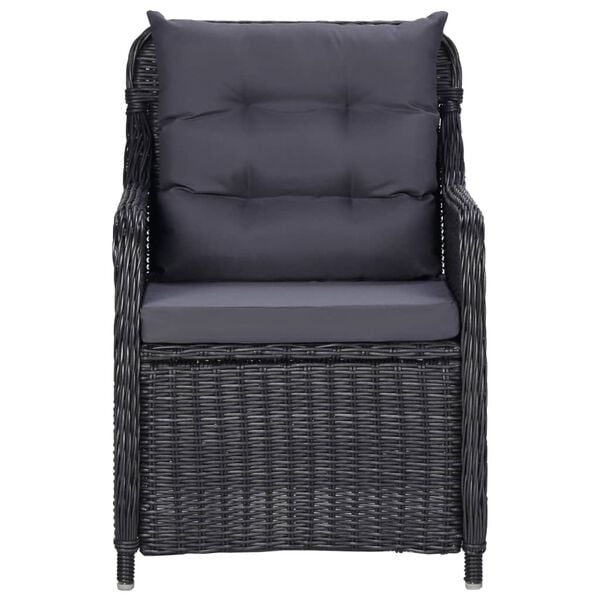 vidaXL 9 Piece Garden Dining Set Black
