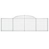 vidaXL Arched Gabion Baskets 5 pcs 300x30x80/100 cm Galvanised Iron