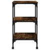 vidaXL Printer Stand 3-Tier Smoked Oak 50x41x75 cm Engineered Wood
