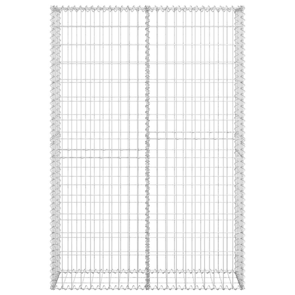 vidaXL Gabion Basket with Lids Galvanised Wire 150 x 100 x 30 cm