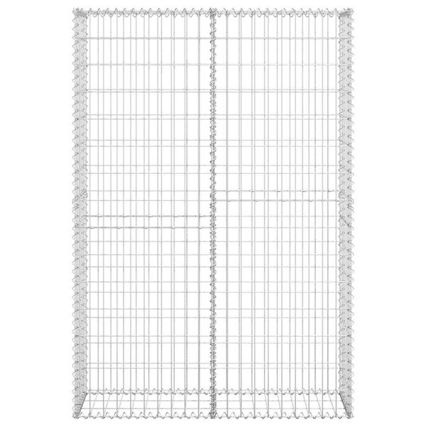 vidaXL Gabion Basket with Lids Galvanised Wire 150 x 100 x 30 cm