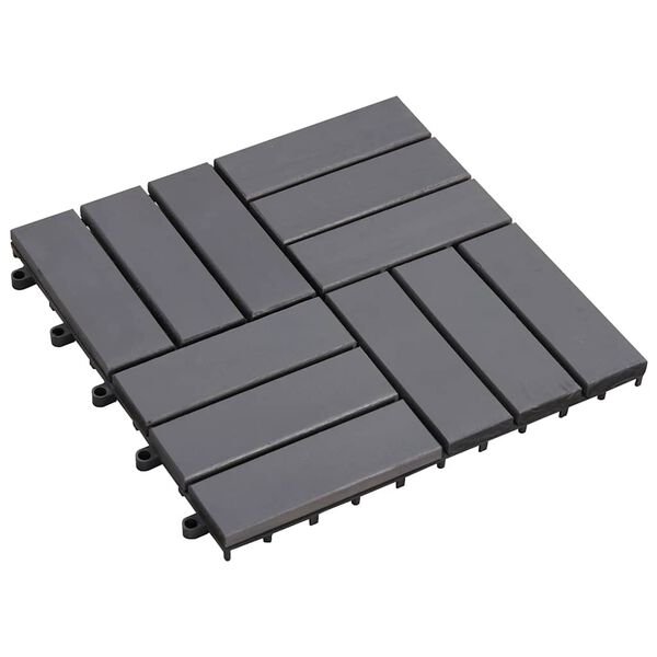 vidaXL Decking Tiles 20 pcs Grey Wash 30x30 cm Solid Acacia Wood