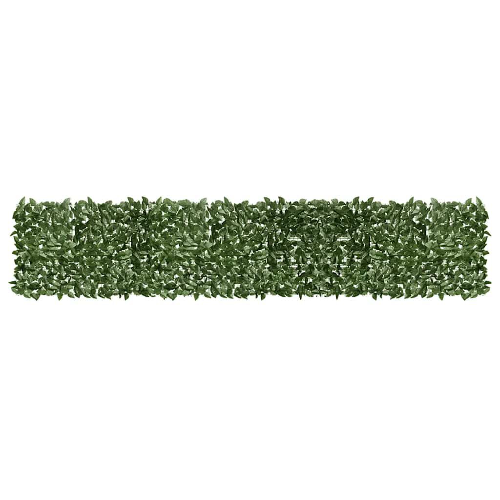 vidaXL Balcony Screen with Dark Green Leaves 400x75 cm