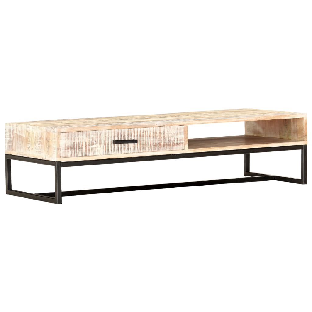vidaXL Coffee Table White 117x50x30 cm Solid Acacia Wood