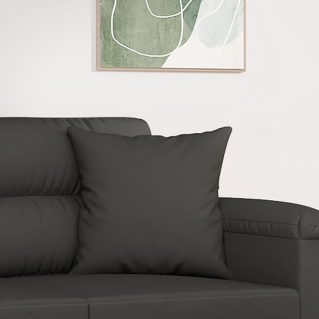 vidaXL Throw Pillows 2 pcs Dark Grey 40x40 cm Microfibre Fabric