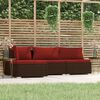vidaXL 4 Piece Garden Lounge Set with Cushions Brown Poly Rattan
