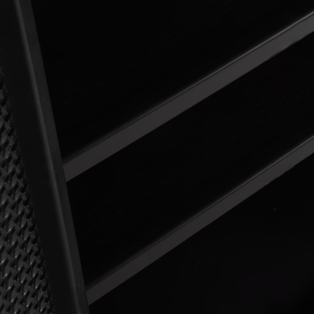 vidaXL Garden Storage Cabinet Black 65x45x88 cm PP Rattan