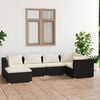 vidaXL 6 Piece Garden Lounge Set with Cushions Poly Rattan Black