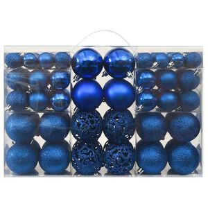 vidaXL 100 Piece Christmas Ball Set Blue